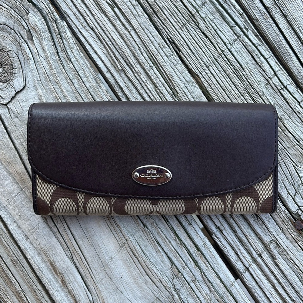 Coach Brown and Tan Wallet